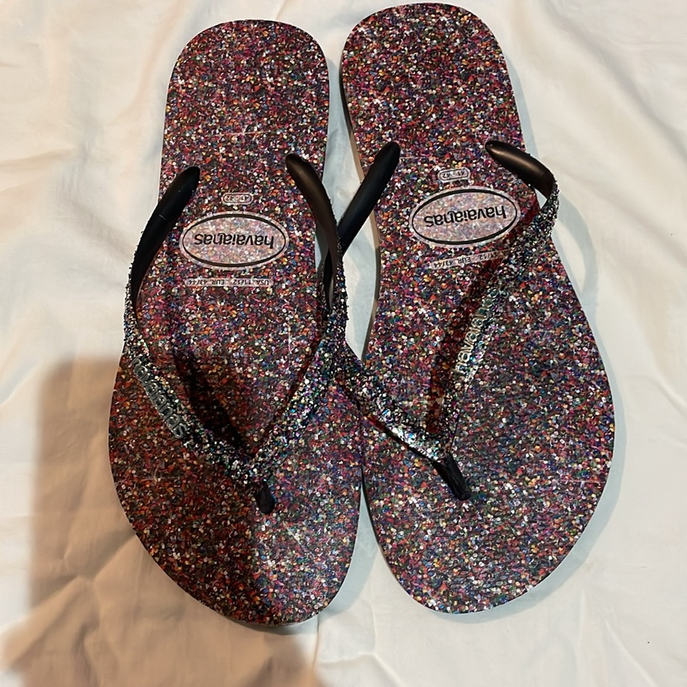 havaianas Slim sparkle Carnaval Flip Flops in size 11 41/42 - Picture 4 of 7